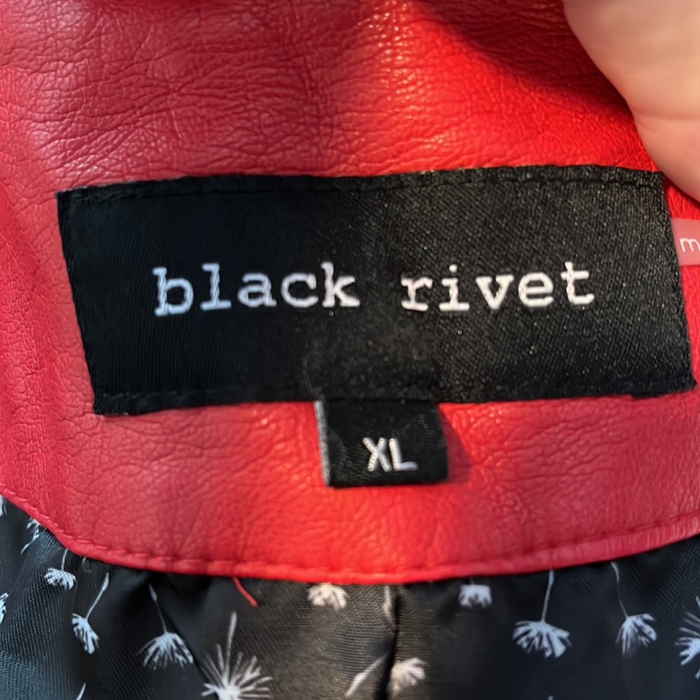 Black Rivet Pleather Jacket - Picture 3 of 4
